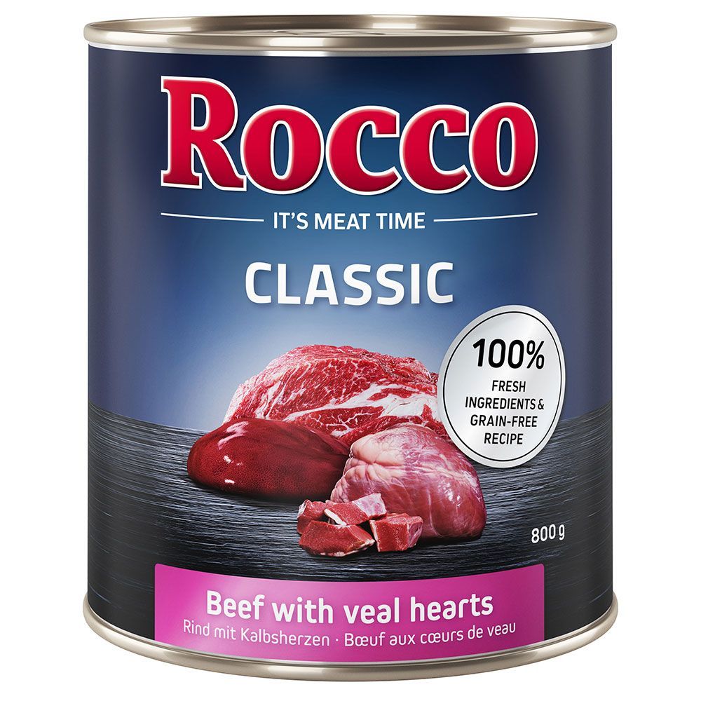 Rocco Classic 12 x 800 g - Nötkött & kalvhjärta