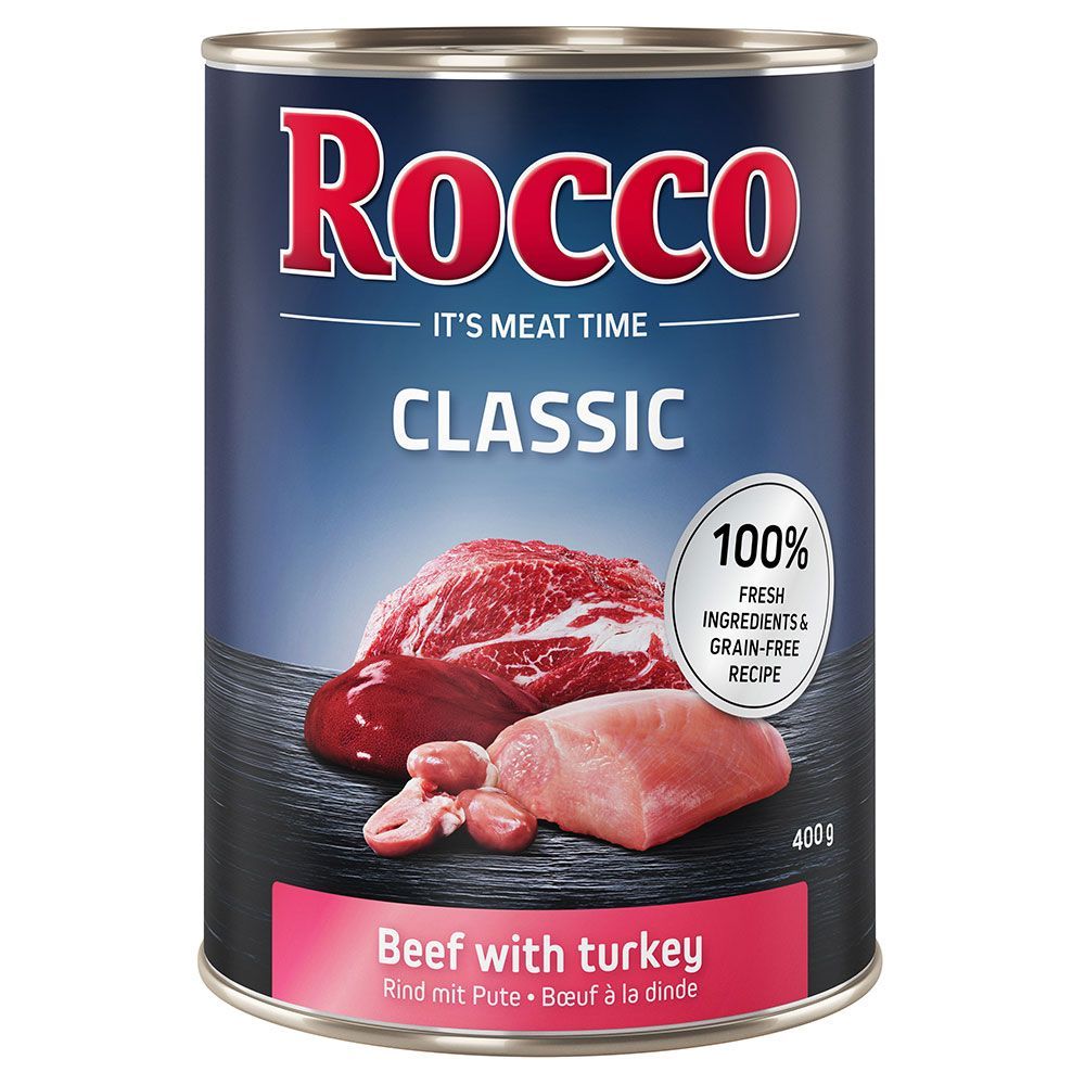 Rocco Classic 6 x 400 g - Nötkött & kalkon