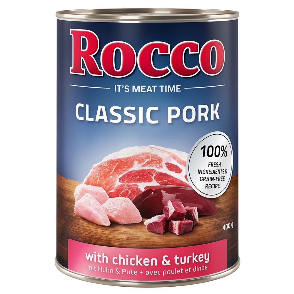 Rocco Classic Pork 6 x 400 g - Kyckling & kalkon