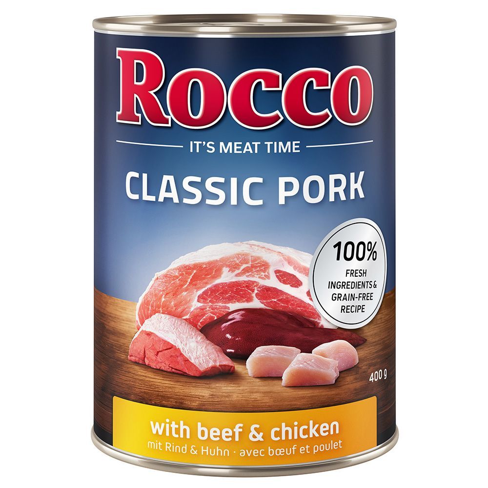 Rocco Classic Pork 6 x 400 g - Nötkött & kyckling