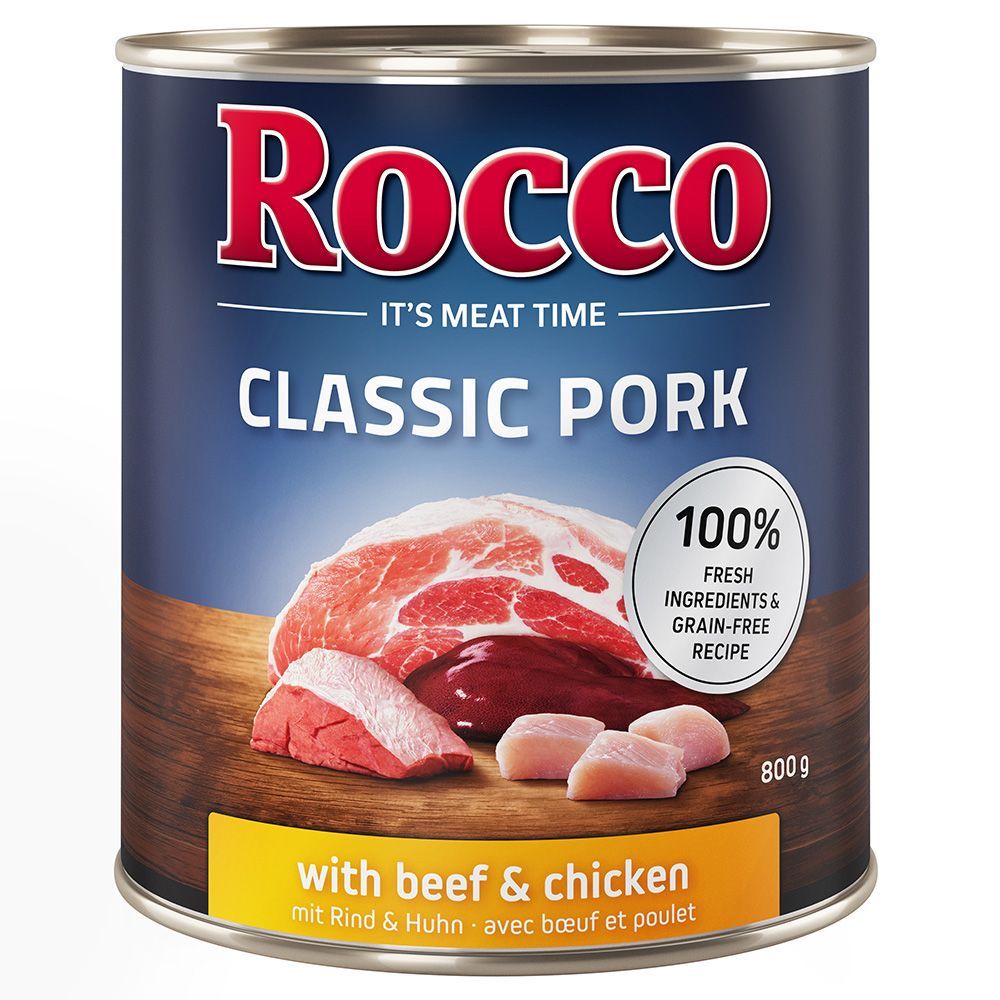 Rocco Classic Pork 6 x 800 g - Nötkött & kyckling