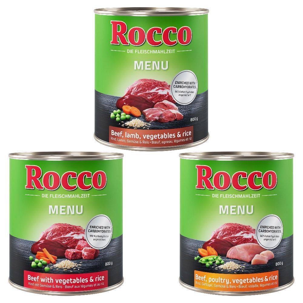 Rocco Menu 6 x 800 g - Blandpack, 3 sorter