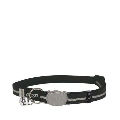 Rogz AlleyCat Halsband - Svart / 20-31 cm / 11 mm