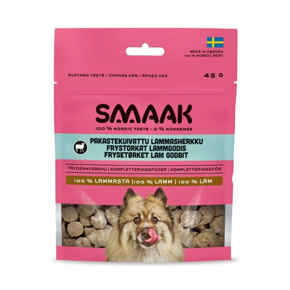 SMAAK Dog Frystorkat Hundgodis Lamm 45 g