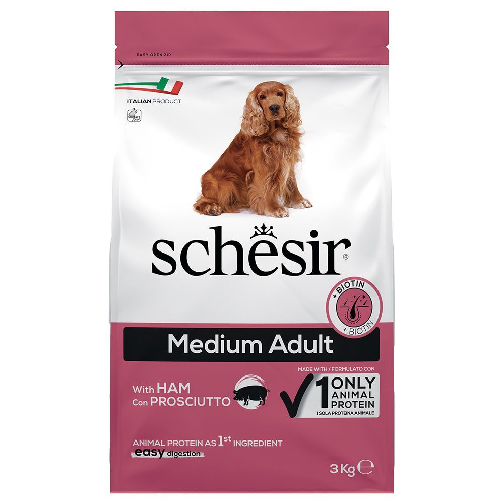 Schesir Dog Medium Adult med skinka - 3 kg