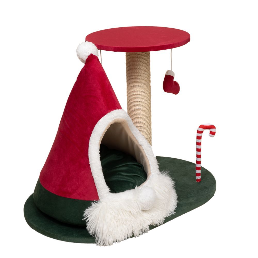 TIAKI klösmöbel med jul-tipi - röd