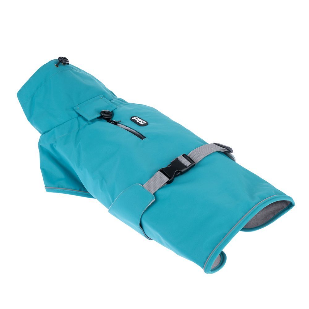 TIAKI Teal hundjacka - Rygglängd: ca 50 cm