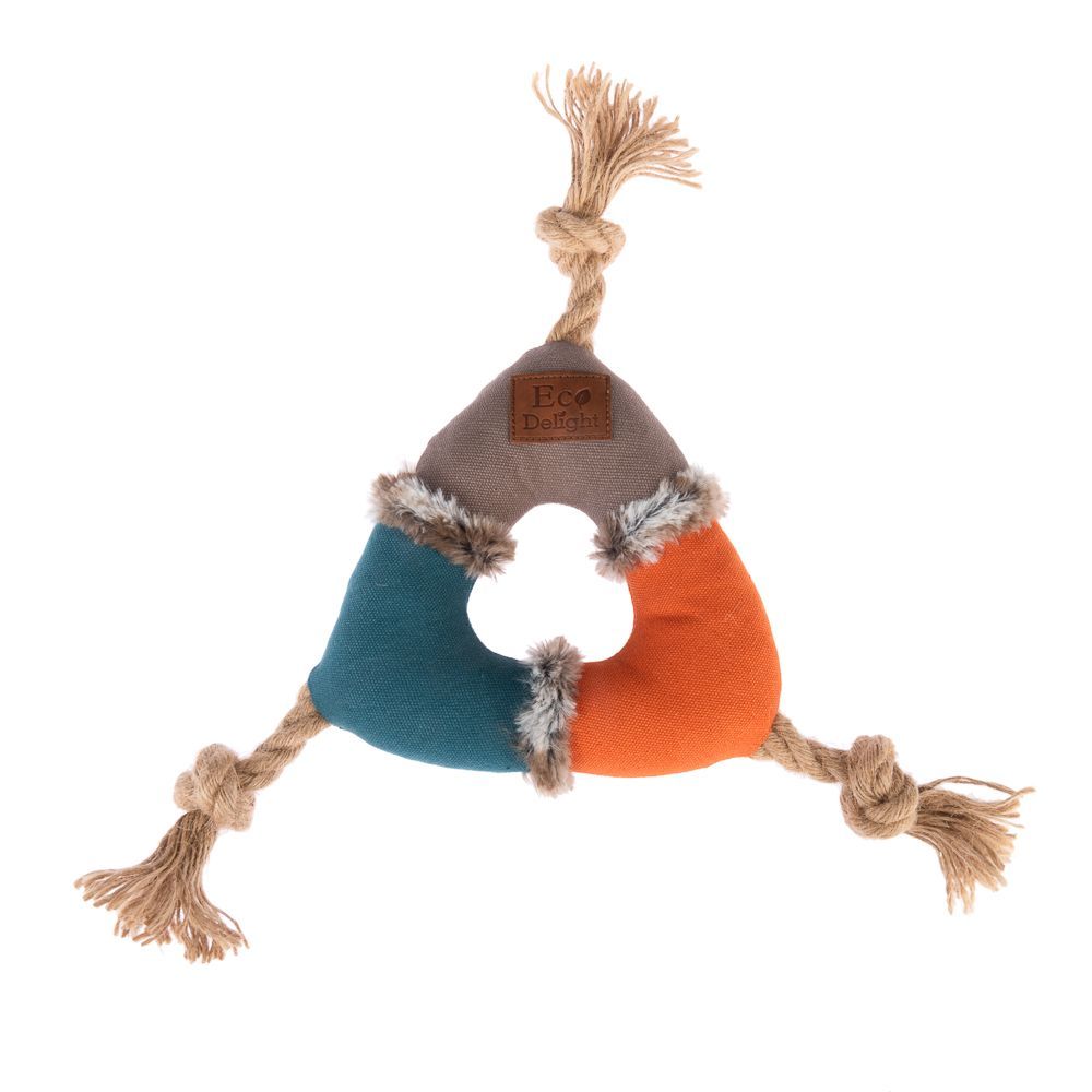 TIAKI Threeside plyschrep hundleksak - Ø 17 cm