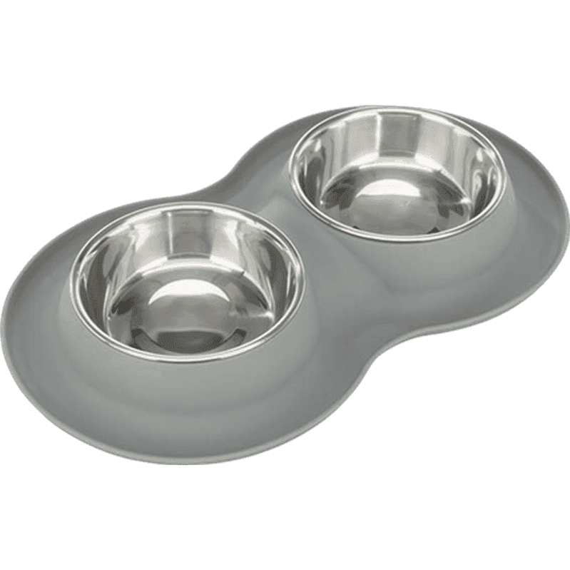 Bowl Set Silicone/Stainless Steel Gray 0,4L x 2