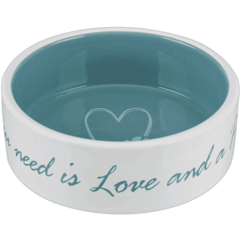 Pet's Home Ceramic Bowl 0,8 L/ ø16 cm Cream/Petrol