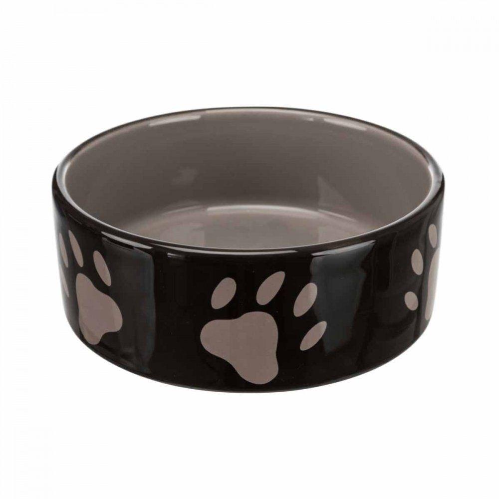 Trixe Hundmatskål Svart med tass (1.4 l / 20 cm)