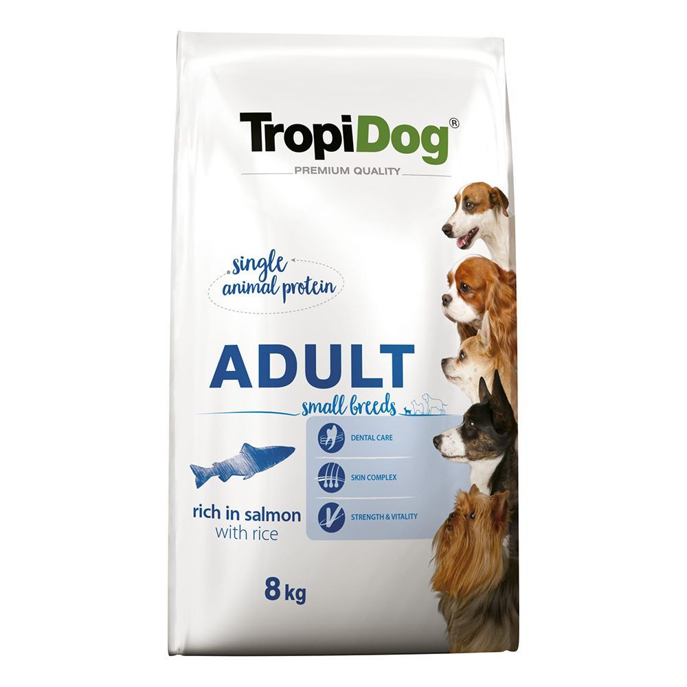 Tropidog Premium Adult Small med lax - 8 kg