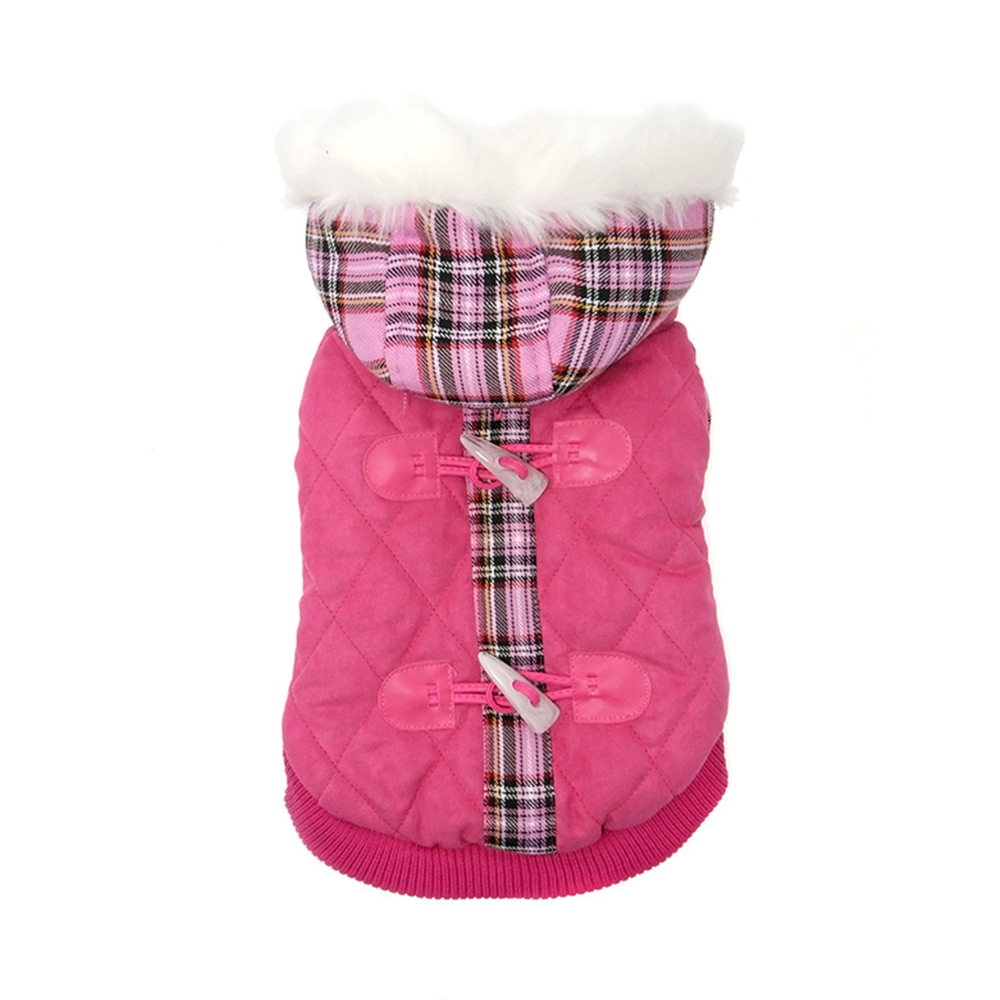Pink Tartan Hundjacka - 20 cm