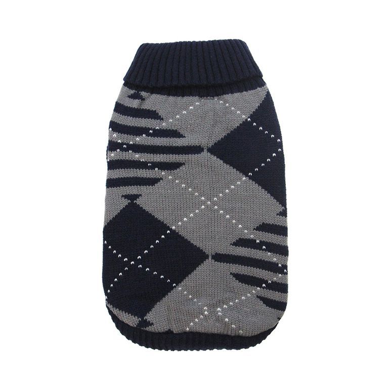 Stickad Hundtröja - Grey Diamond / 40 cm