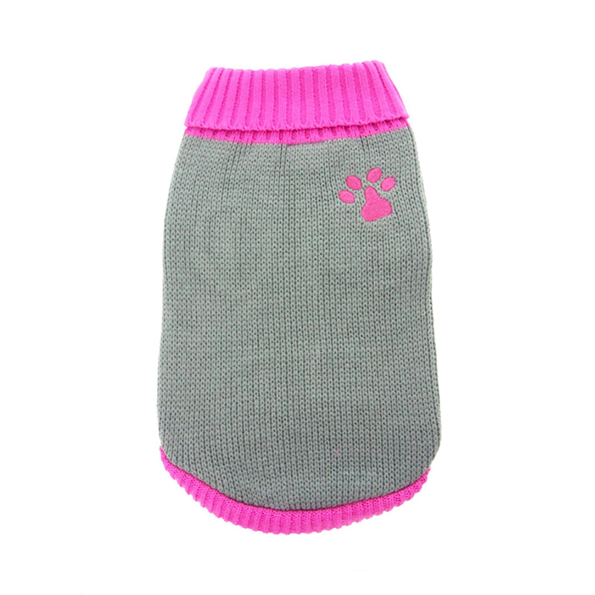 Stickad Hundtröja - Pink Paw / 35 cm