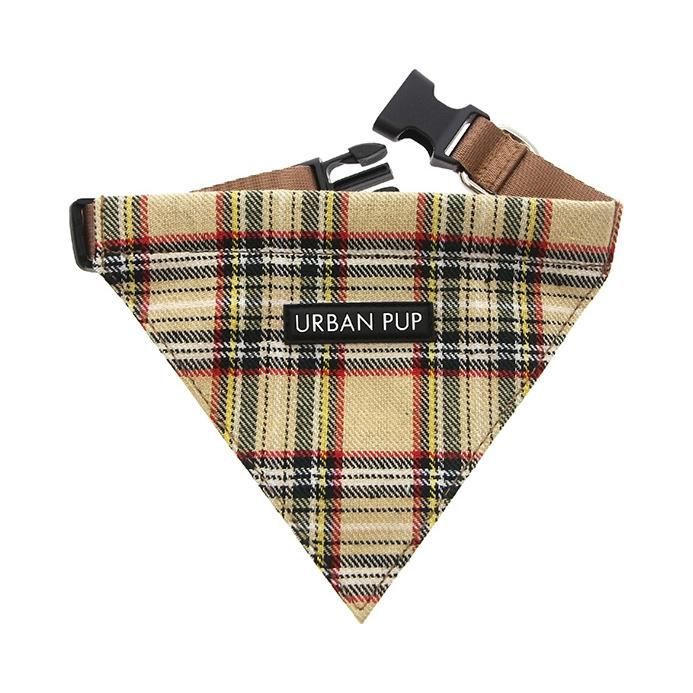 Urban Pup Bandana - Brown Tartan / S