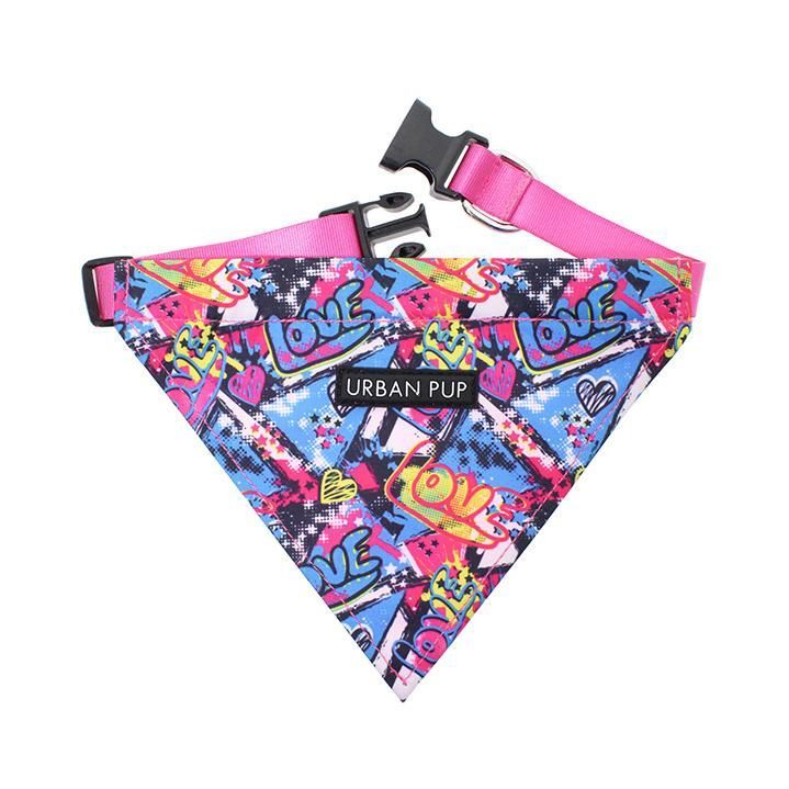 Urban Pup Bandana - Pink Graffiti / M