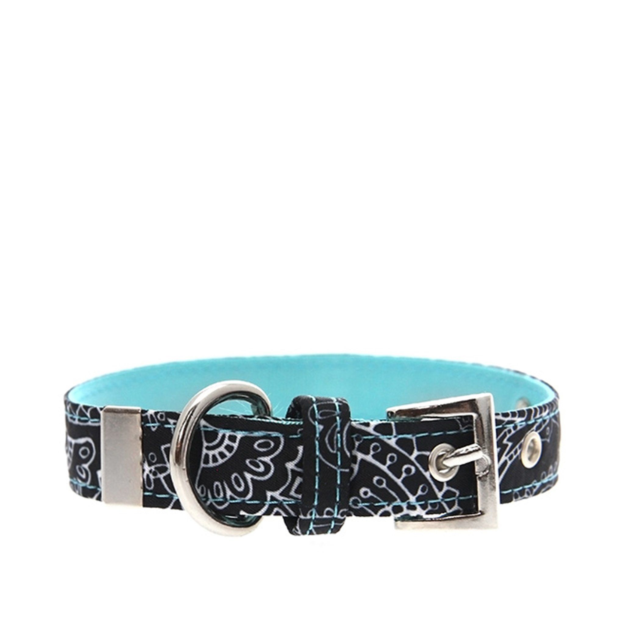 Urban Pup Halsband - Black & Blue Paisley / M
