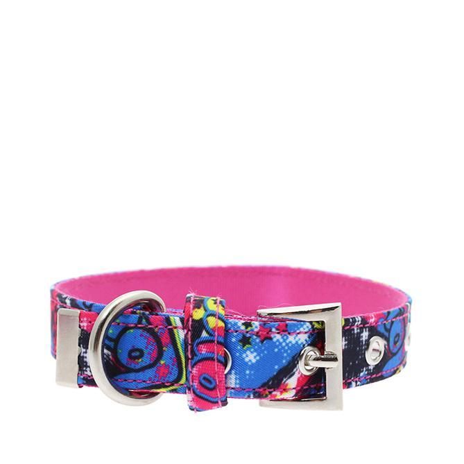 Urban Pup Halsband - Pink Graffiti / S