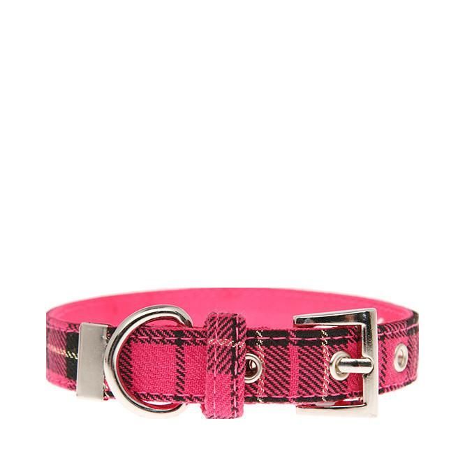 Urban Pup Halsband - Pink Tartan / S