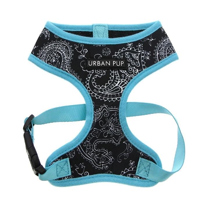 Urban Pup Harness - Black & Blue Paisley / L