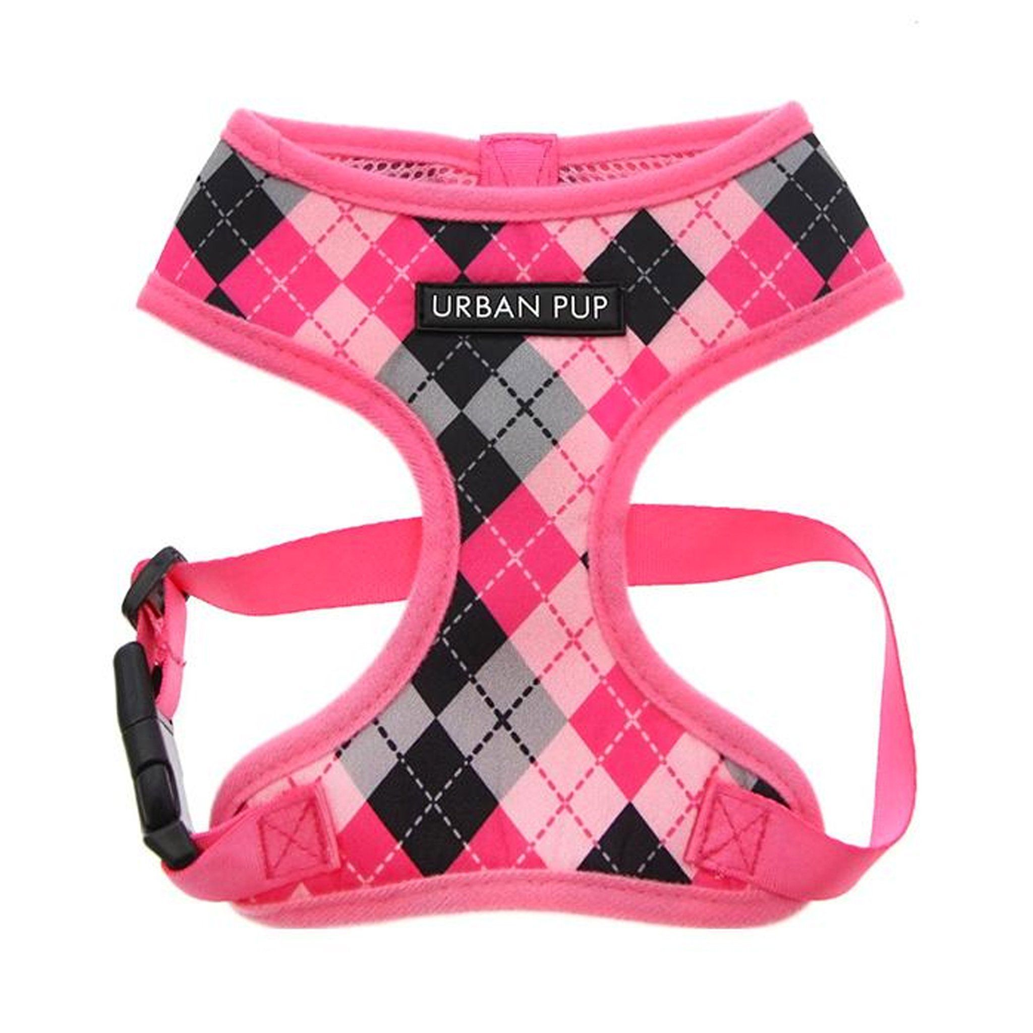 Urban Pup Harness - Pink Argyle / M