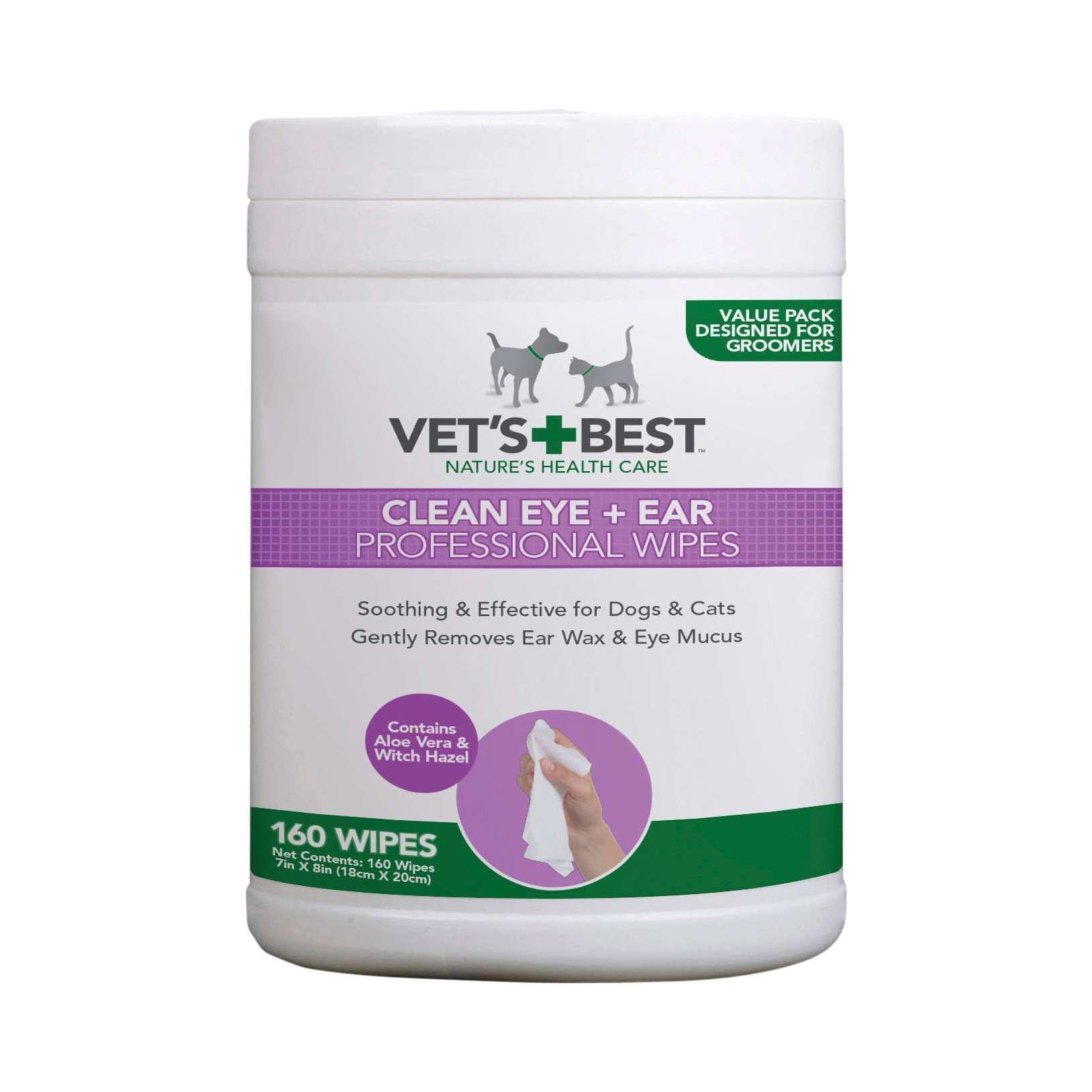 Vet's Best Eye + Ear Wipes - 160-pack