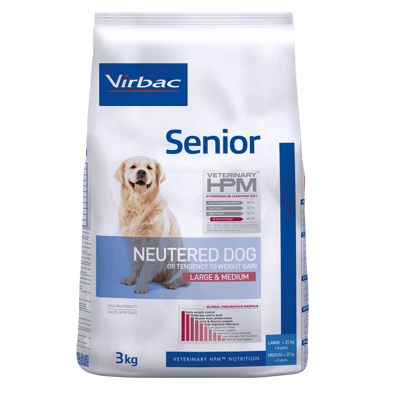 Senior Neutered Hundfoder Large & Medium - 3 kg