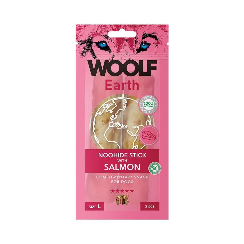 WOOLF Earth Noohide Stick Salmon - Large