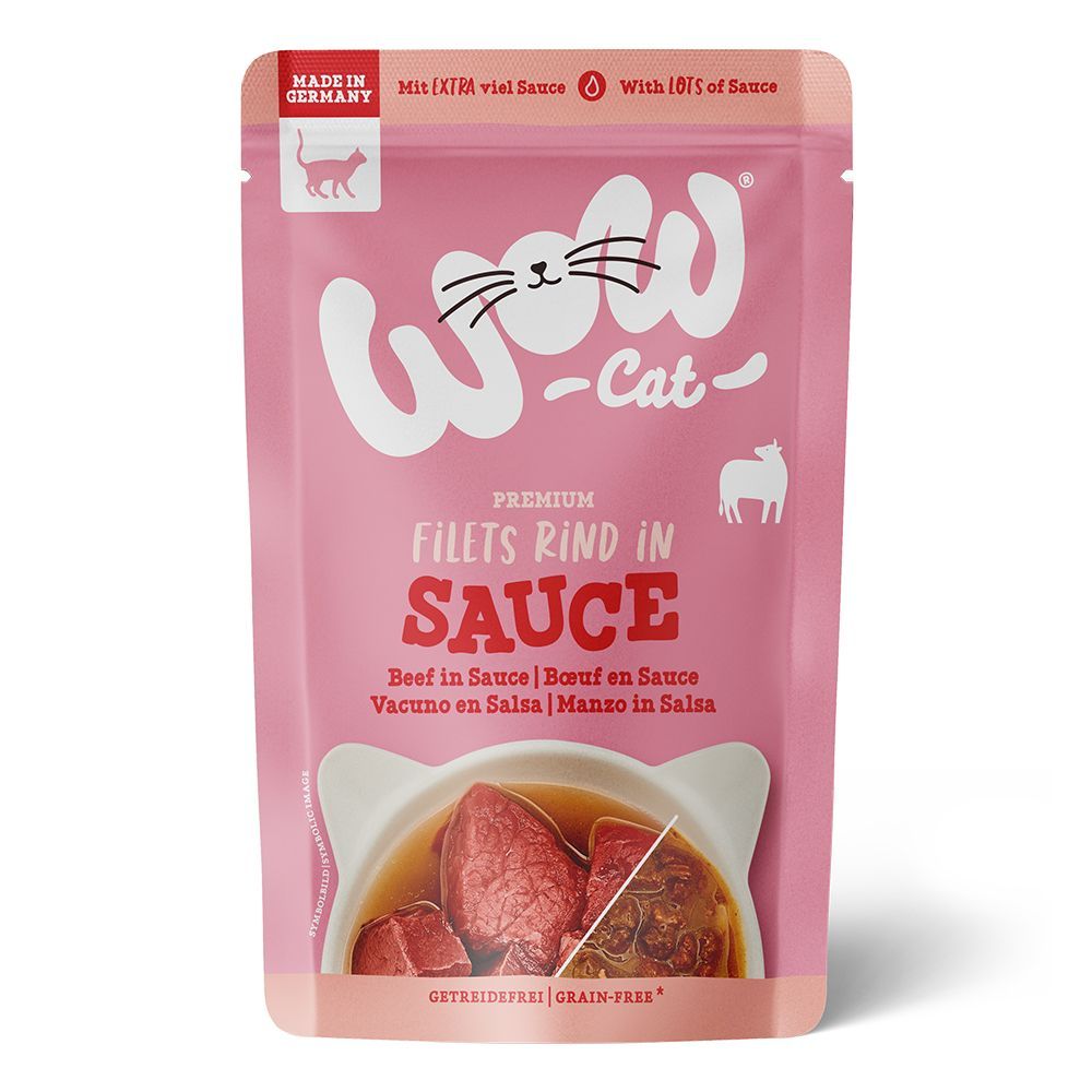WOW Cat i sås 8 x 85 g - Nötkött