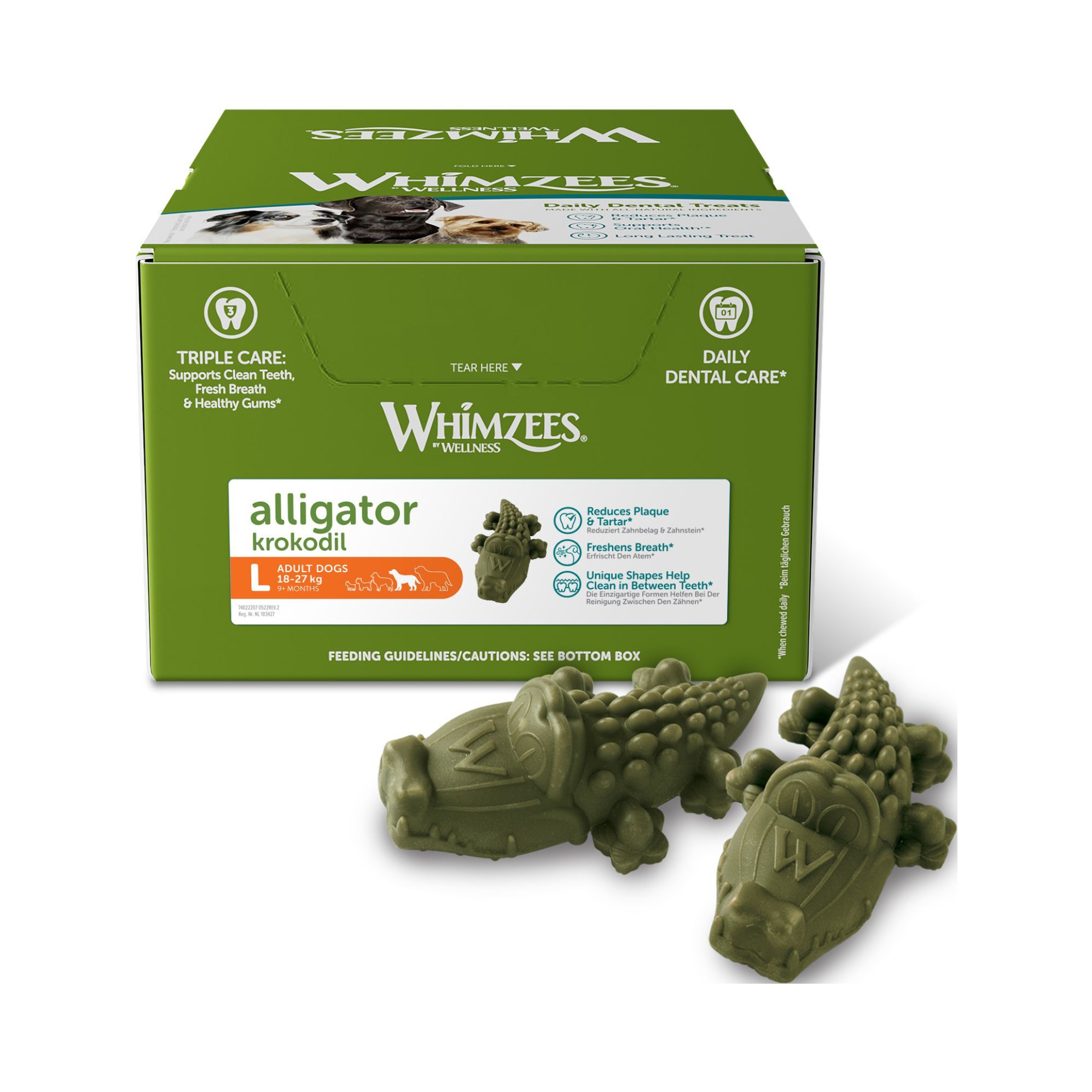 1-pack Whimzees Alligator - L