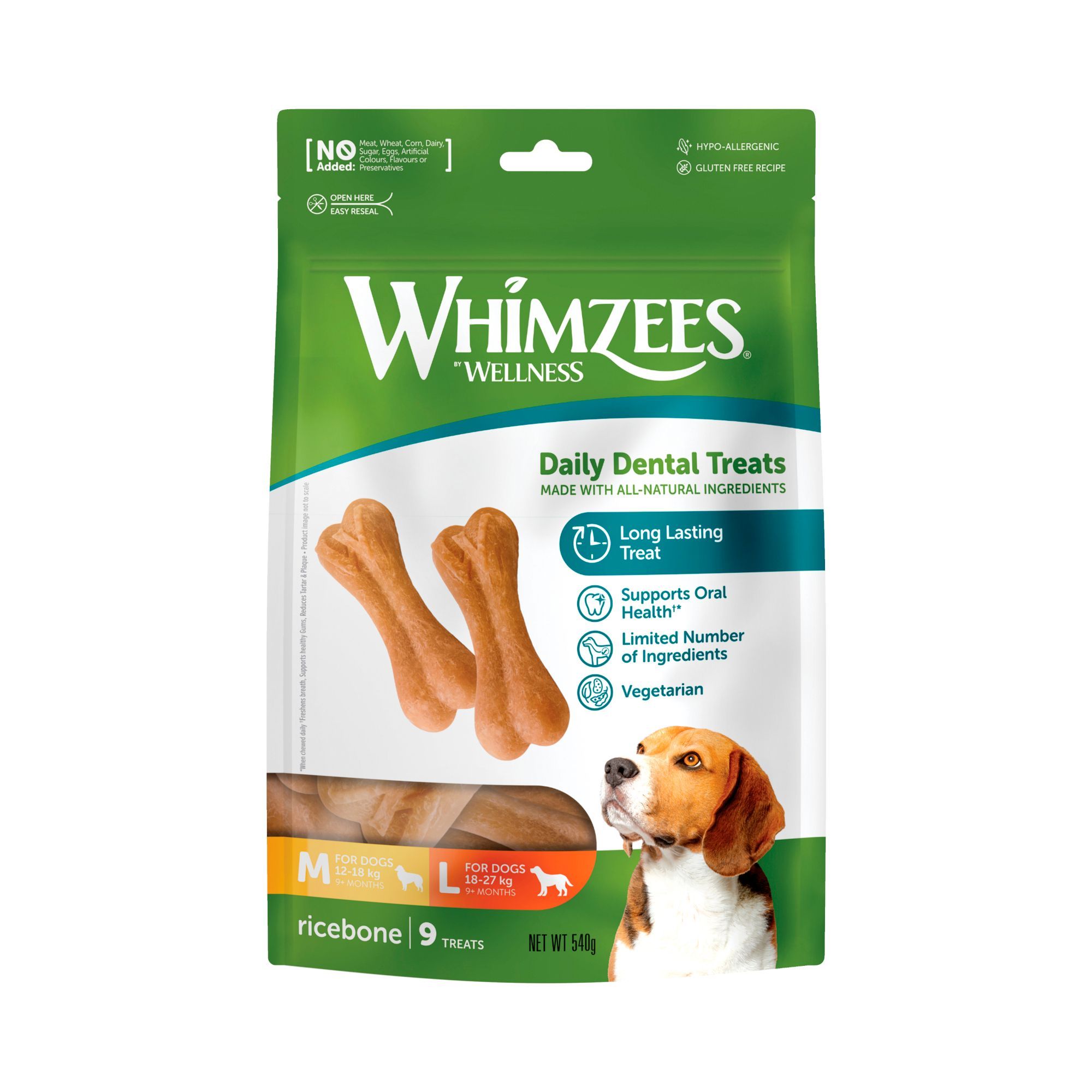 Whimzees Ricebones - M-L (12-27 kg) / 9-pack