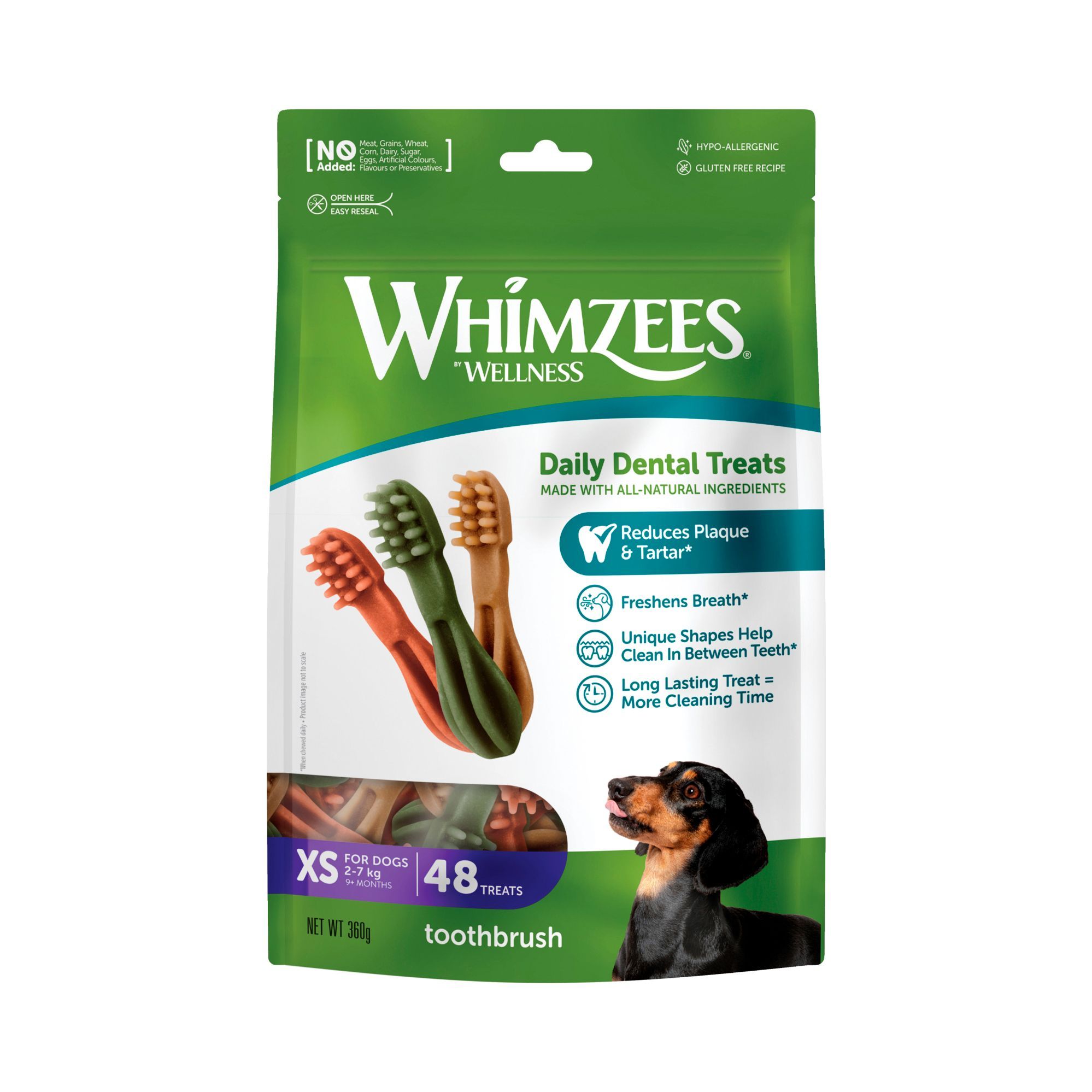 Whimzees Tandborste - XS (2-7 kg) / 48-pack