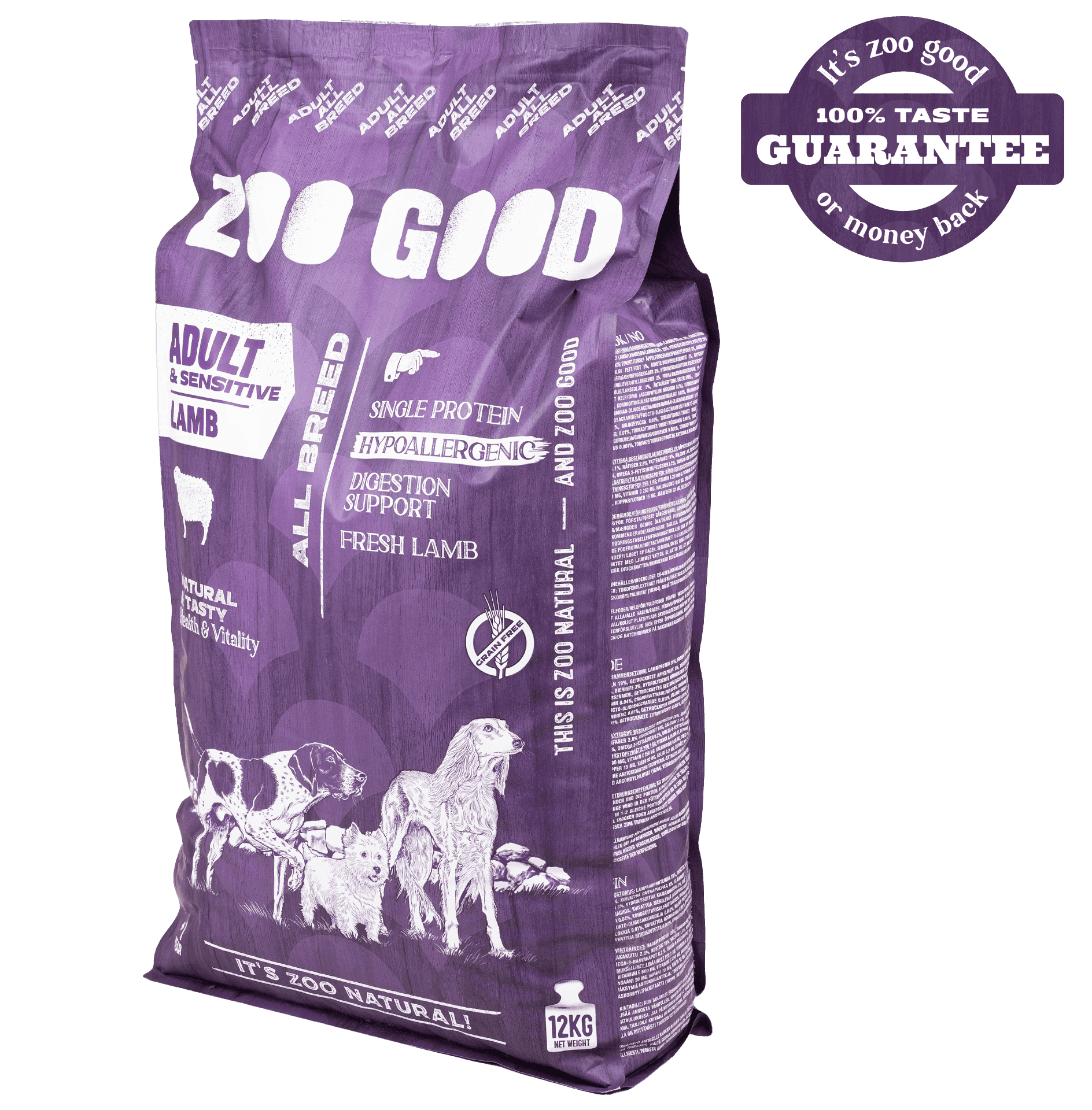 Dog Lamb Adult All Breed Grain Free 12 kg