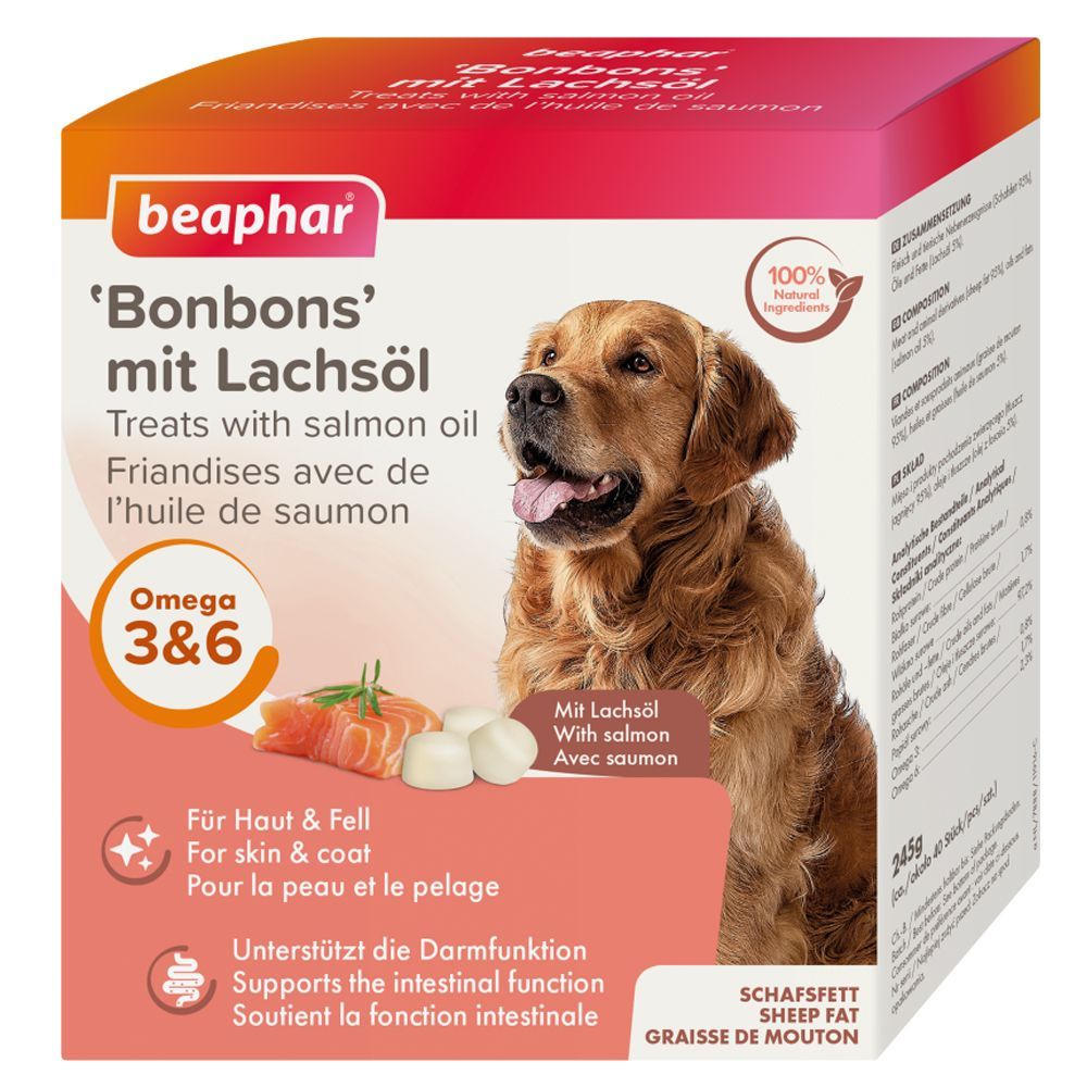 beaphar 'Bonbons' hundgodis med laxolja - 245 g