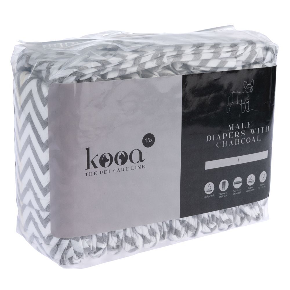 kooa blöjor med träkol för hanhundar - L