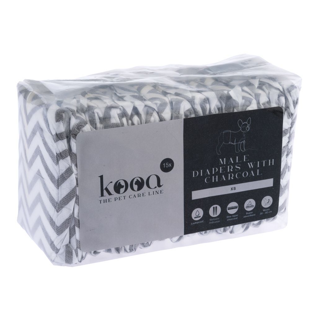 kooa blöjor med träkol för hanhundar - XS
