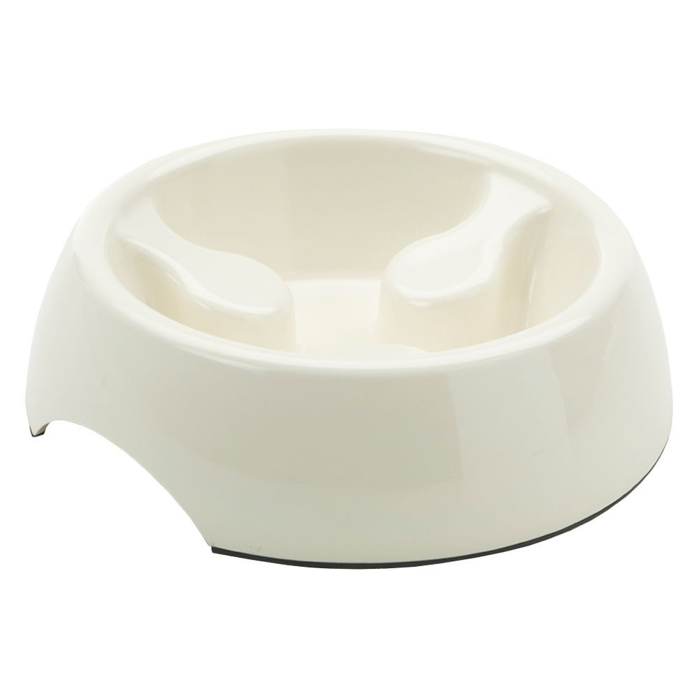 Savic slow-feed hundskål, elfenbensfärgad - 400 ml
